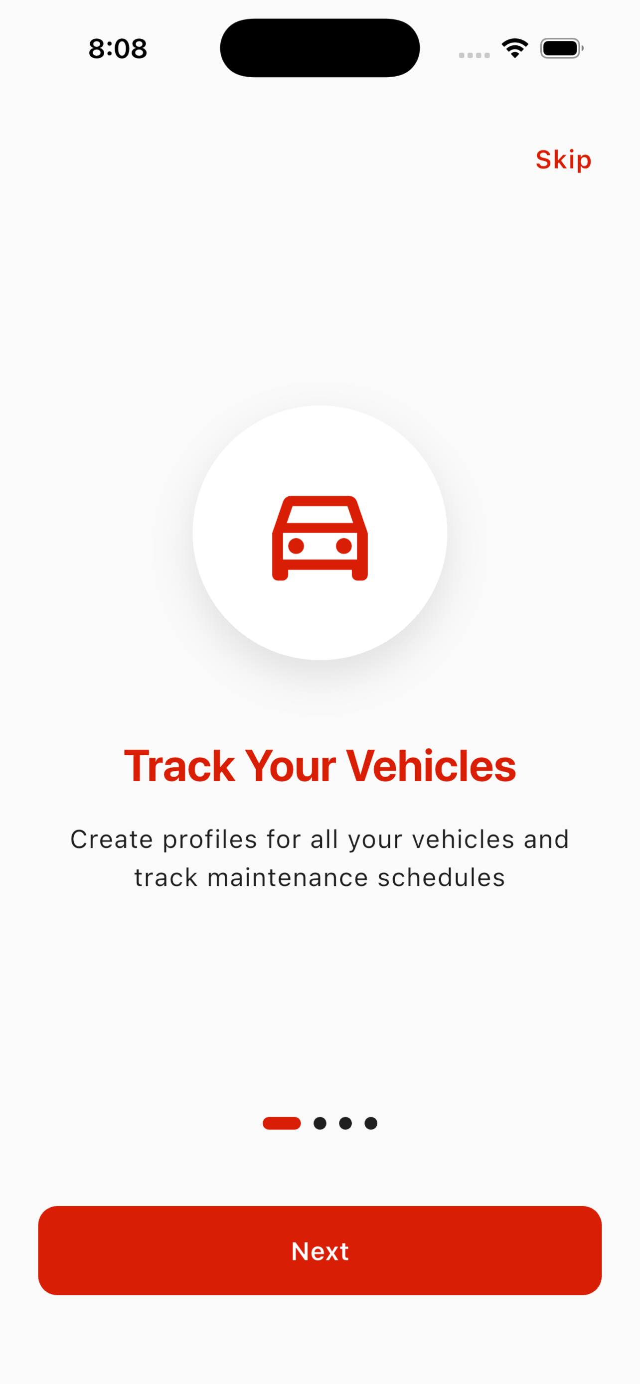Vehicle Log Vault splash screen